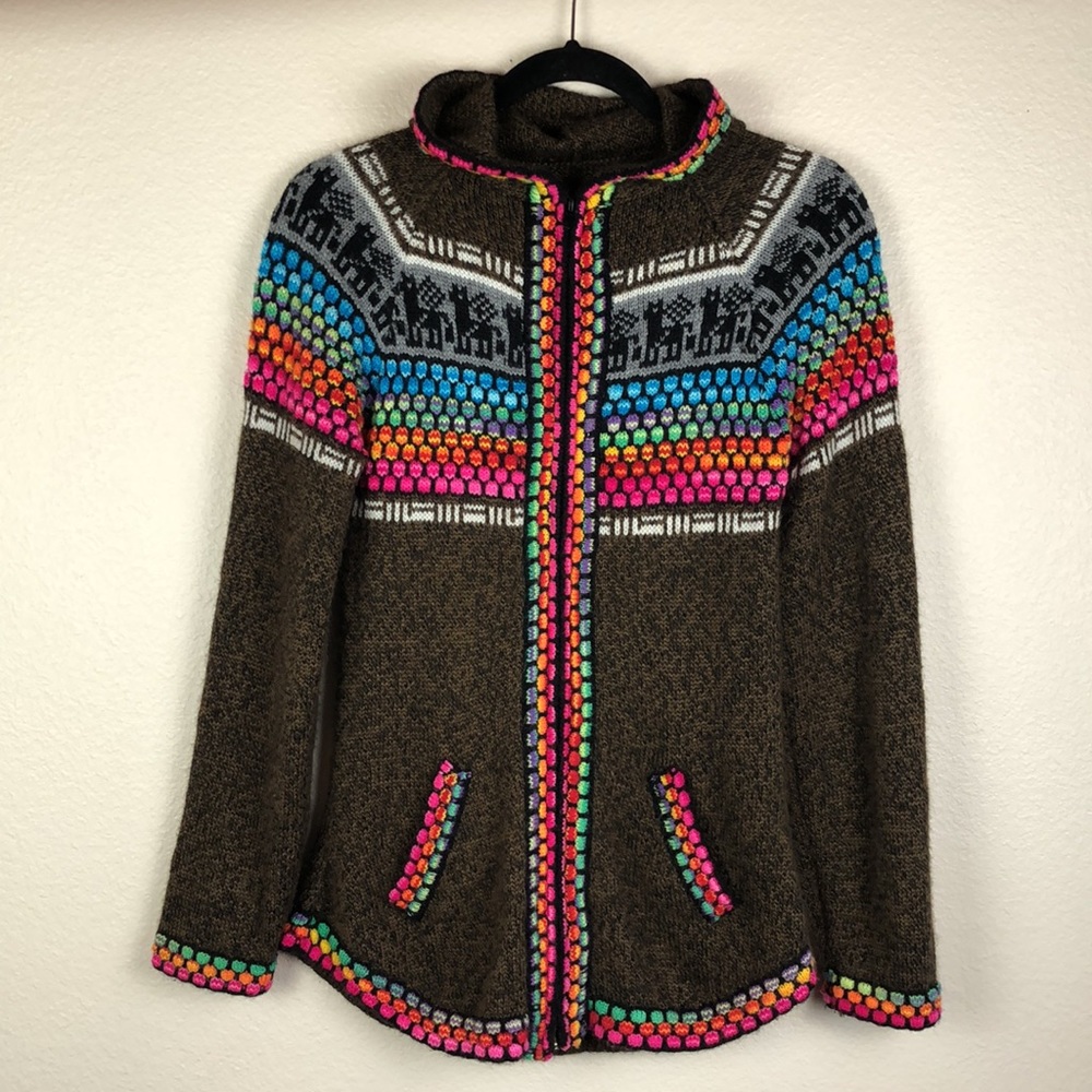 Full Zip Sweater with Hoodies Sz S